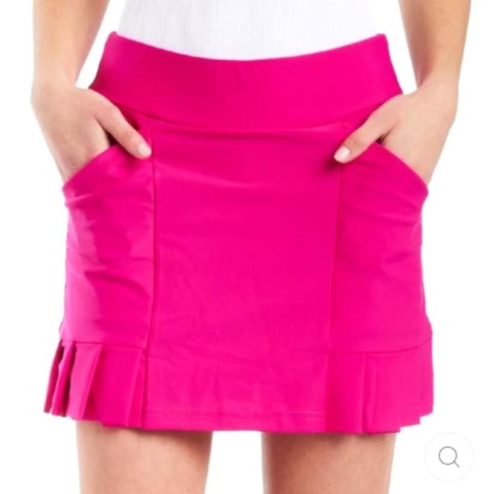 Tzu Tzu Womens Kenley Bright Pink Performance Pleated Activewear Skort Size S